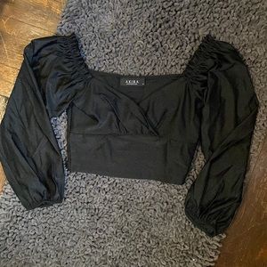 Akira Dress Me Off the Shoulder crop Top